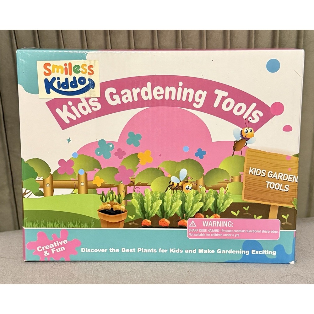 Smiless Kiddo Gardening Tools Kids OS Pink Excellent 7-Piece Outdoor Play Set - Picture 1 of 4